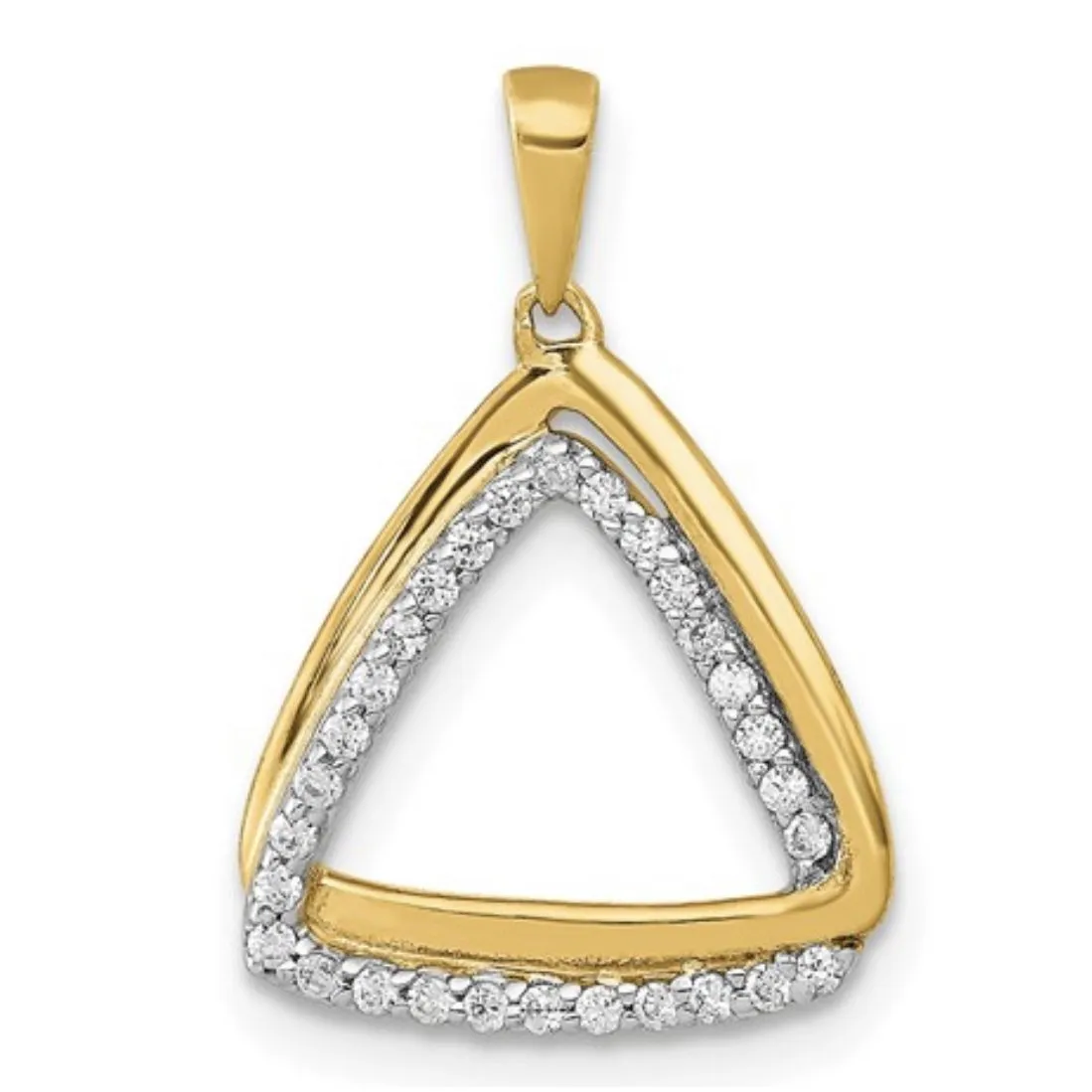 10k Diamond Double Triangle Pendant