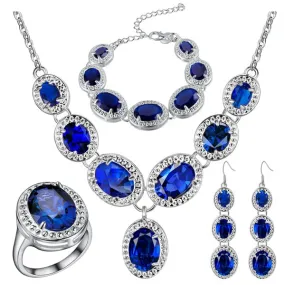 925 Silver Jewelry Earrings Pendant Necklace Rings Bracelet Sets