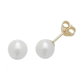 9ct  Yellow  Gold  6mm  Pearl  Stud  Earrings  ES240S