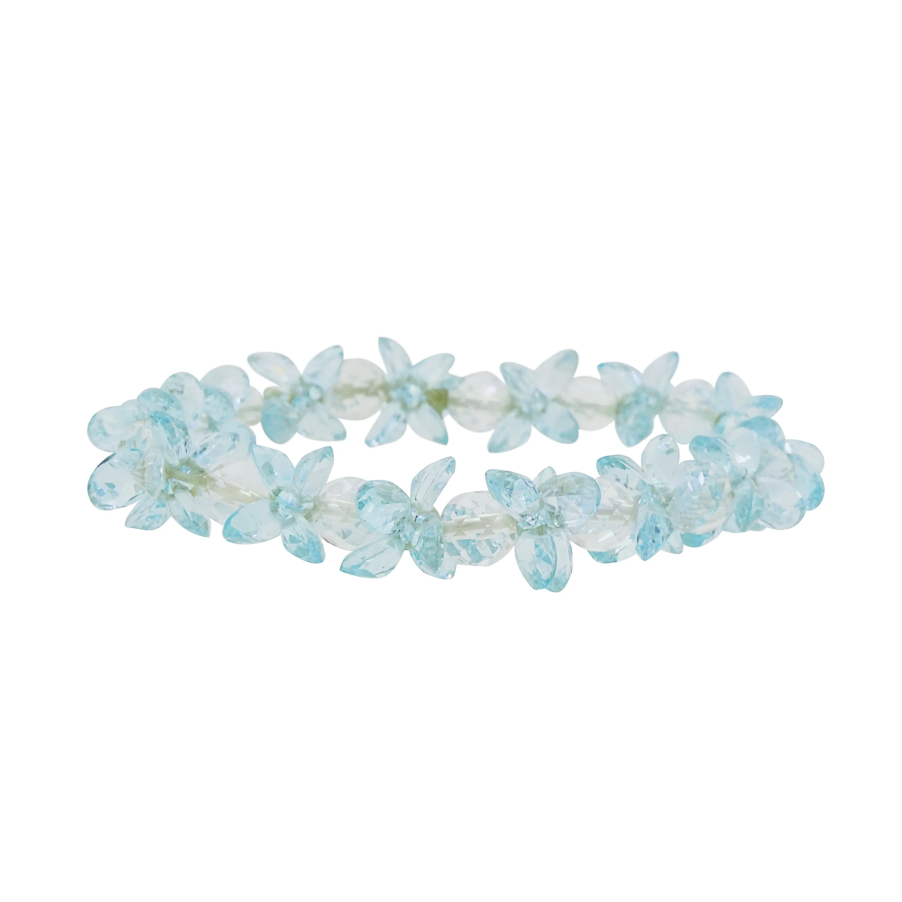 A-Grade Blue Topaz Faceted Florette
