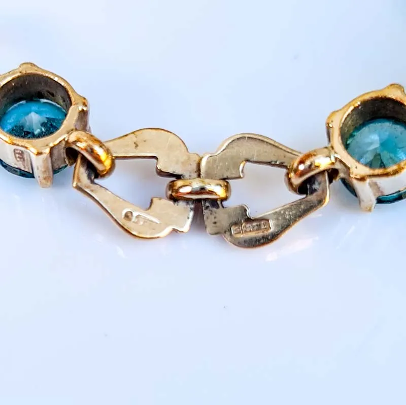 Antique Blue Zircon Gold Bracelet