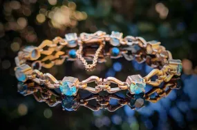 Antique Blue Zircon Gold Bracelet