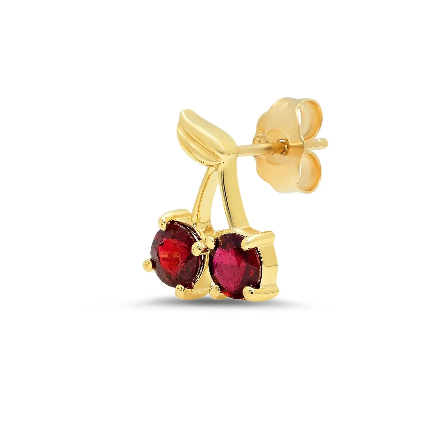 Cherry Stud Earrings w/ Rubies