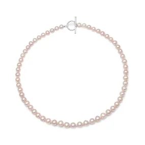 Gratia almost round pink cultured freshwater pearl necklace