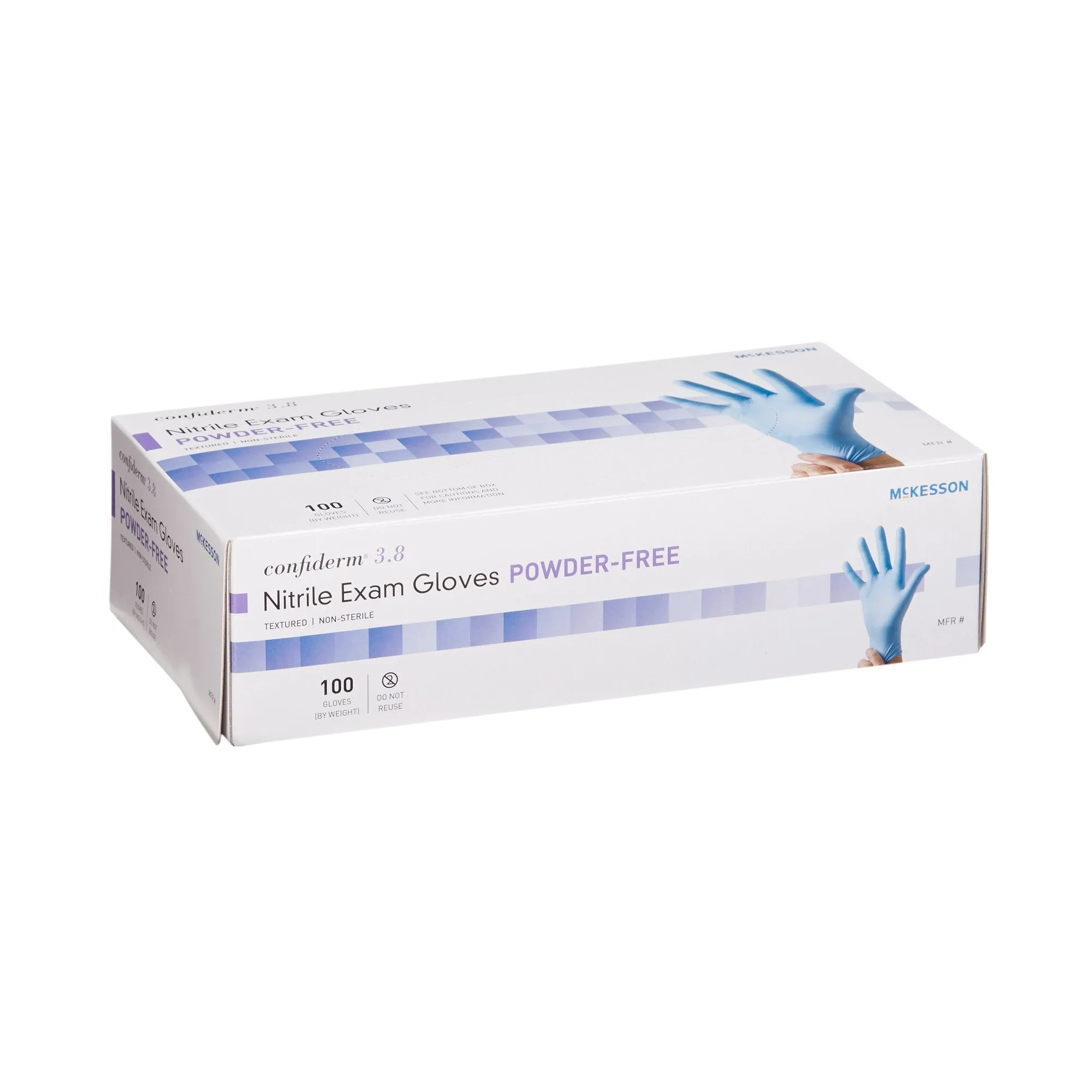 McKesson Confiderm® 3.8 Nitrile Exam Glove, Large, Blue