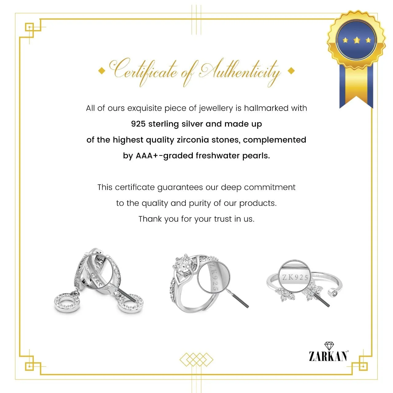 Zarkan The Twin Heart Silver Toe Rings